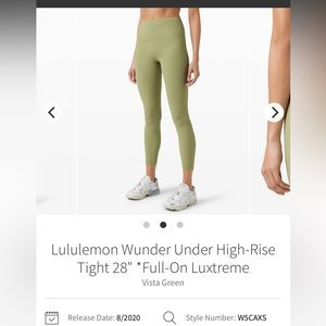 Lululemon Wunder Under High-Rise Tight 28" *Full-On Luxtreme size4